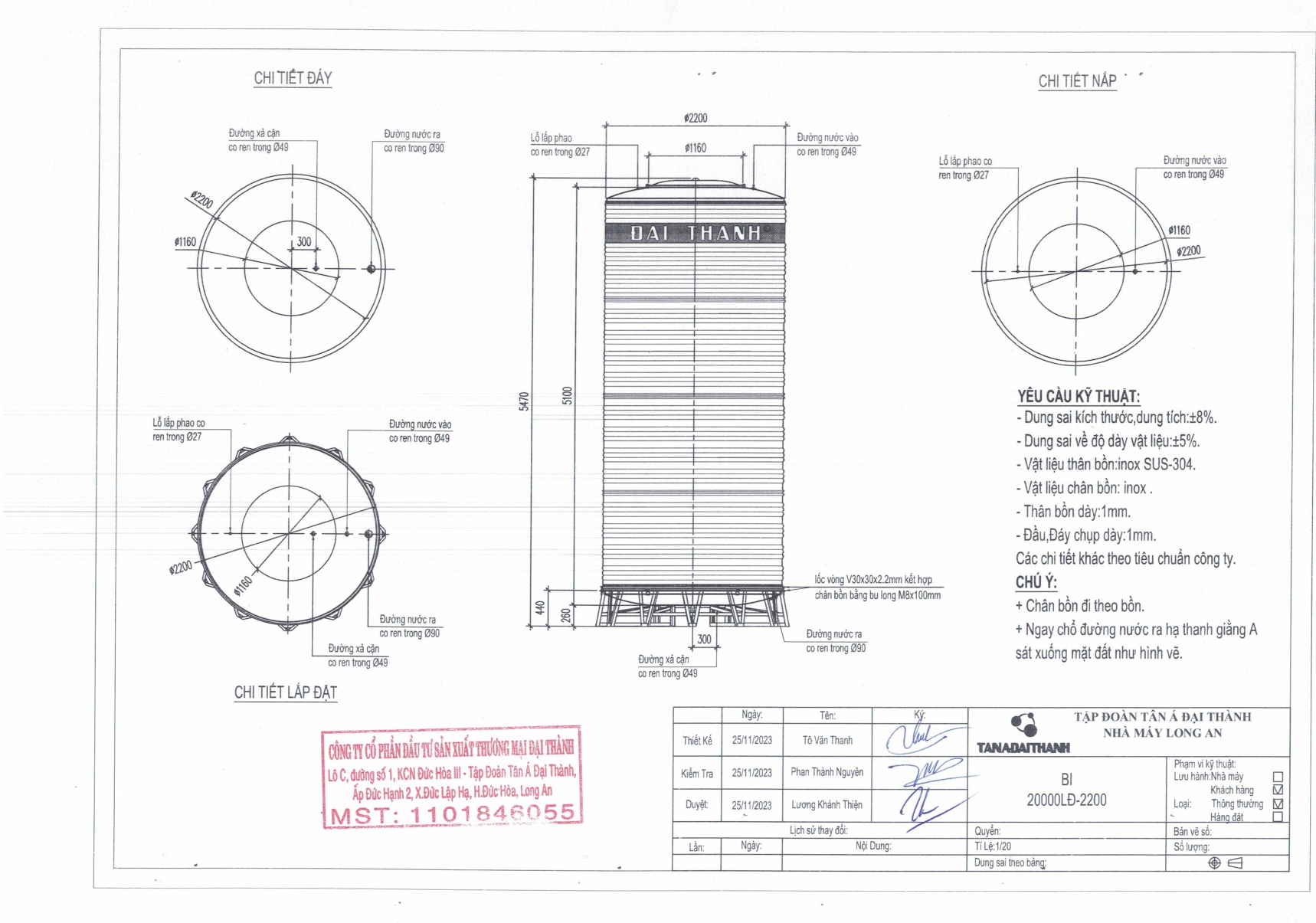 ban ve bon nuoc inox dai thanh 20000 lit dung